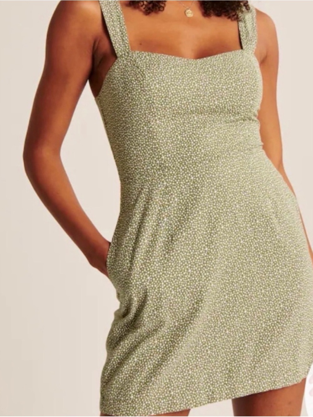 Abercrombie & Fitch Sage Green Mini Dress Medium TALL